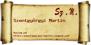 Szentgyörgyi Martin névjegykártya