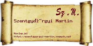 Szentgyörgyi Martin névjegykártya