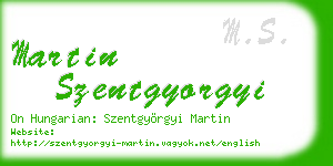 martin szentgyorgyi business card