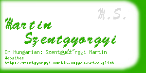 martin szentgyorgyi business card